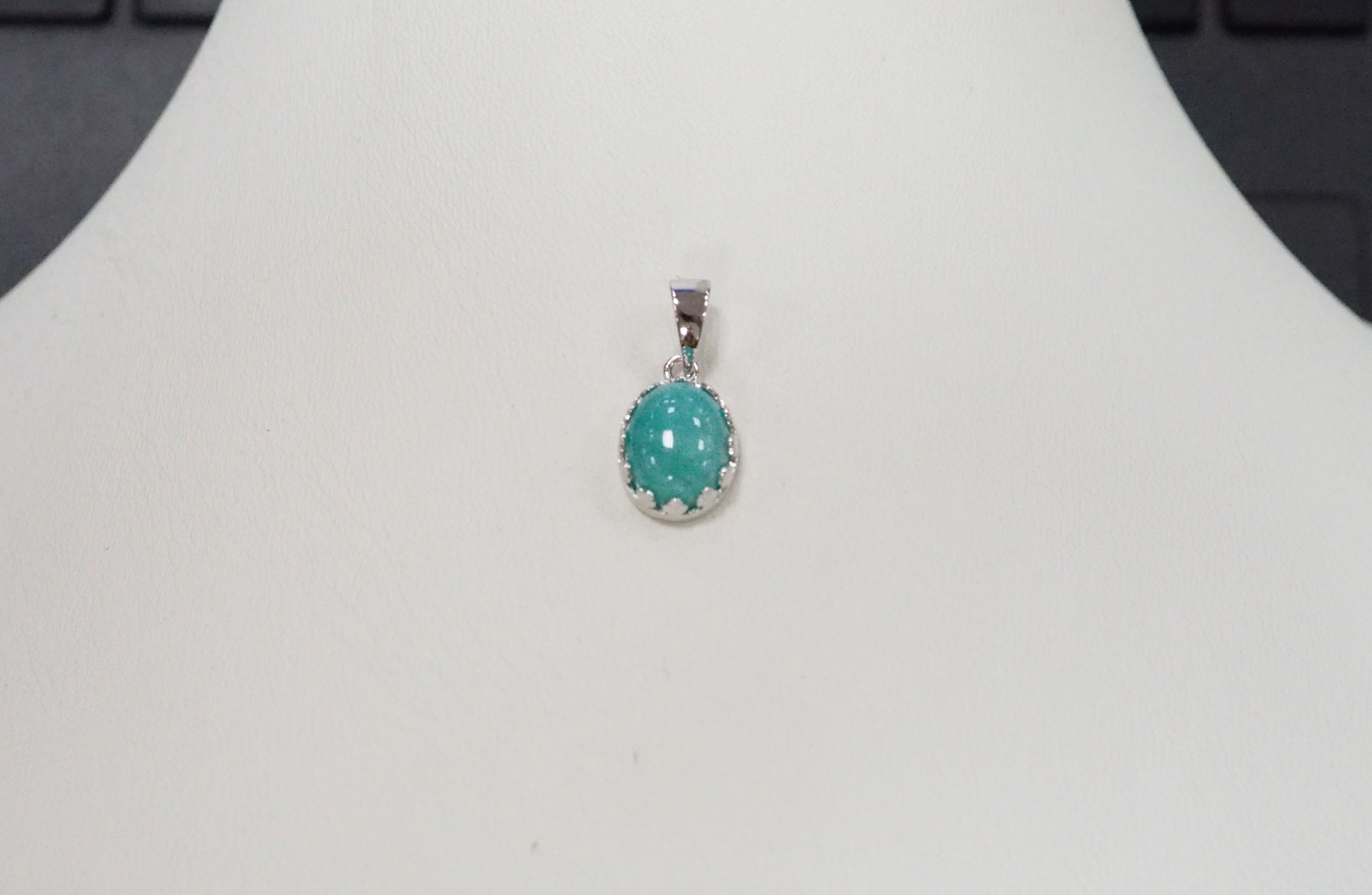 Серебряная подвеска с амазонитом